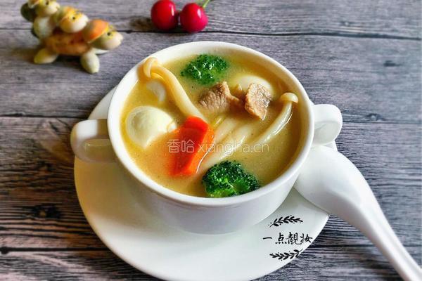 白玉菇鹌鹑蛋肉片蔬菜汤的做法图解9