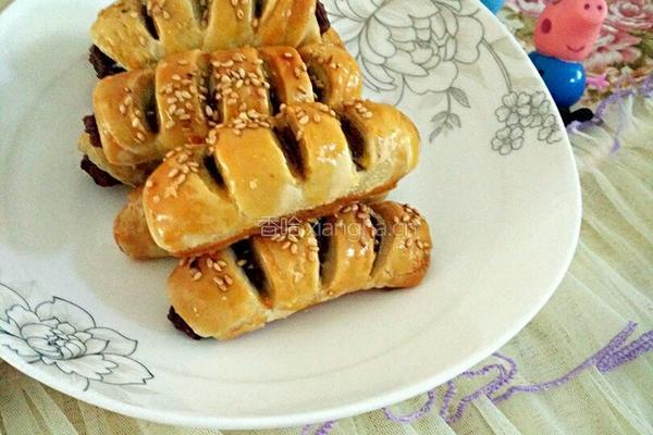 千层油酥豆沙卷的做法图解10