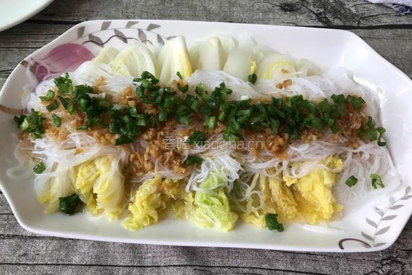 娃娃菜蒸粉丝的做法图解12