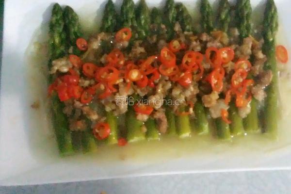 肉末蒸芦笋的做法图解15
