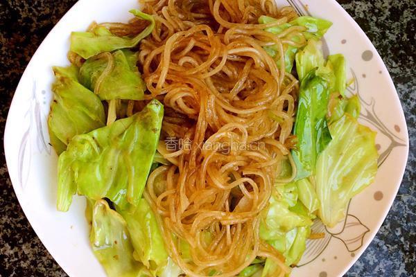 莲花菜炒粉条的做法图解5