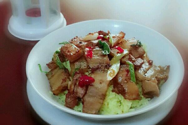 自制咸鱼蒸花肉的做法图解4