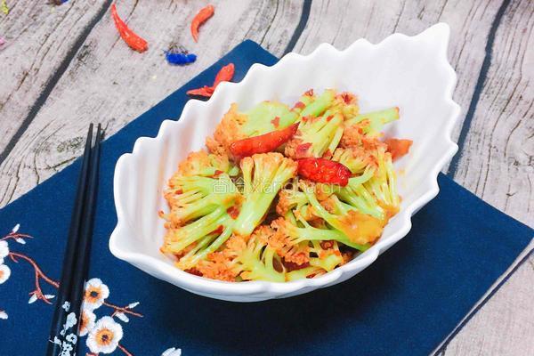 豆瓣酱干锅花菜的做法图解4