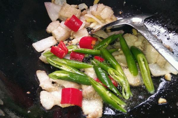 辣椒炒五花肉的做法图解4