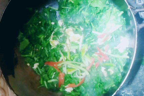 蔊菜炒鸡蛋的做法图解4