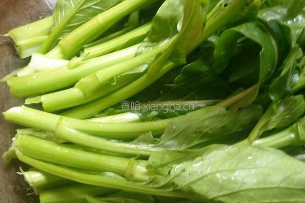 蒜香菜心的做法图解1