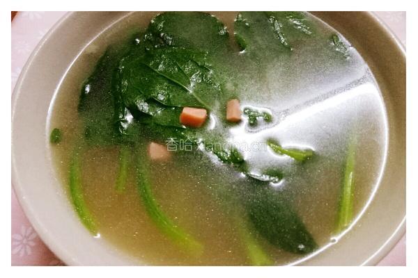 菠菜火腿丁汤的做法图解3