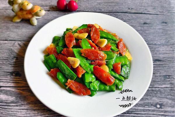 荷兰豆炒腊肠的做法图解8