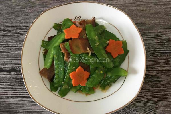 荷兰豆炒腊肉的做法图解9