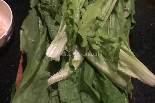 蒜蓉油麦菜的做法图解2