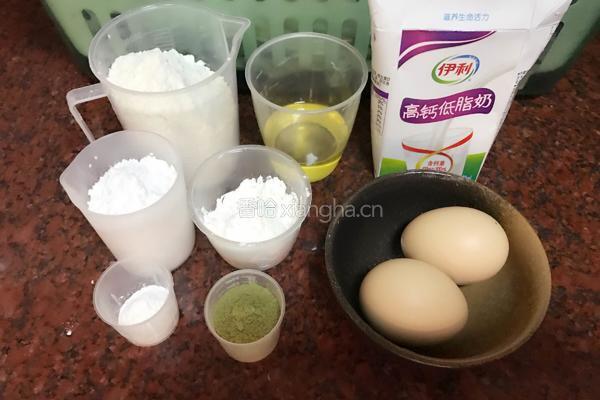 抹茶华夫饼的做法图解1