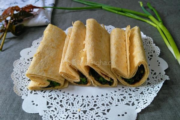 煎饼卷香椿芽的做法图解5