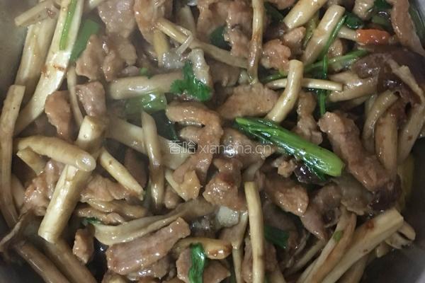 瘦肉炒茶树菇的做法图解7