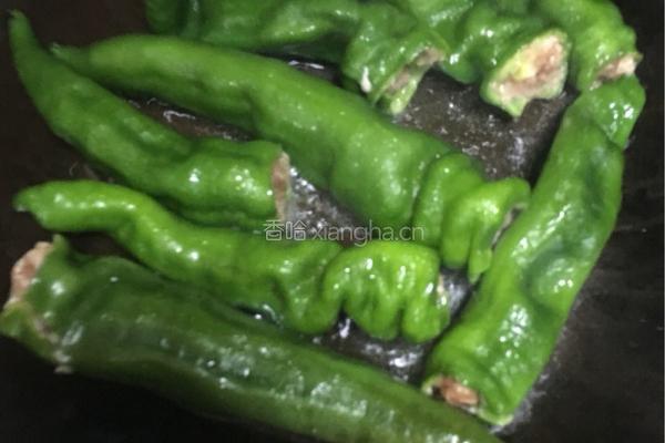 油爆辣椒塞肉的做法图解4