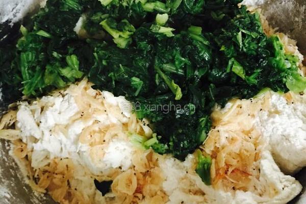 菠菜虾皮饼的做法图解3