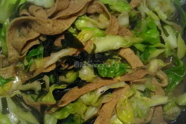 御帘豆腐海带烩包菜的做法图解7
