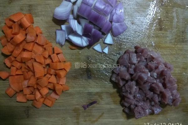 五彩炒饭的做法图解4