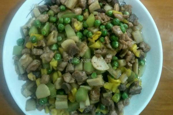 莲藕豌豆爆肉丁的做法图解12