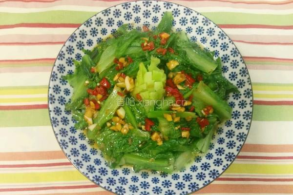 白灼油麦菜的做法图解6