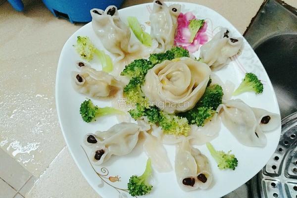 玫瑰金鱼蒸饺的做法图解8