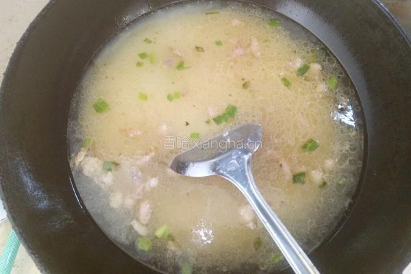 小米瘦肉藤蒿疙瘩汤的做法图解9