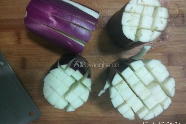 菊花茄子的做法图解2