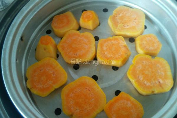 豆沙红薯糯米饼的做法图解2
