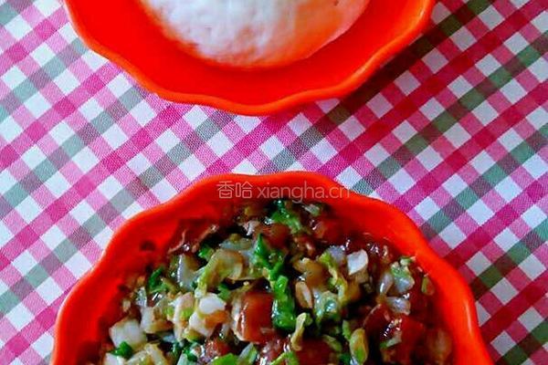白菜丁肉丁大包子的做法图解5