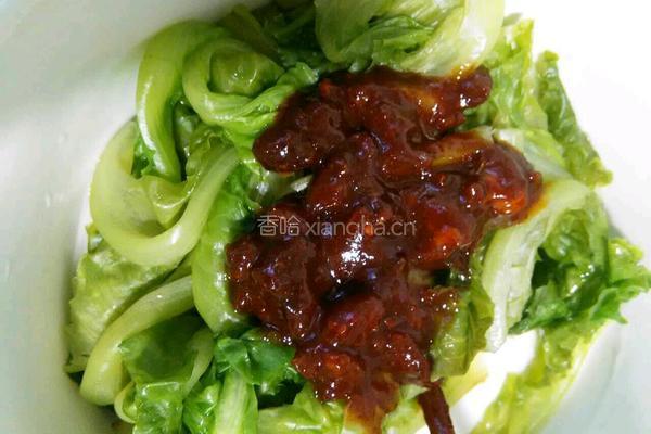 瘦肉酱拌生菜的做法图解5