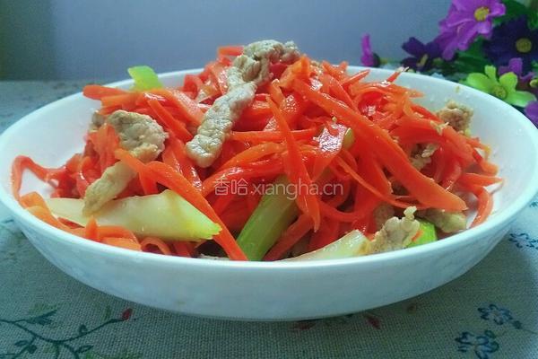 胡萝卜炒肉的做法图解6