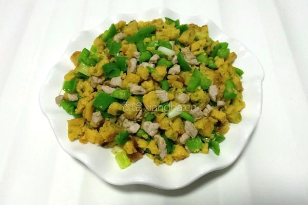 榆钱玉米饼炒肉丁的做法图解8