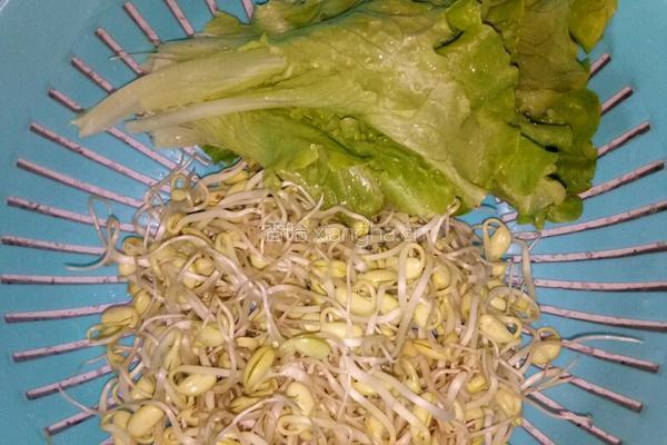 生菜拌豆芽的做法图解1