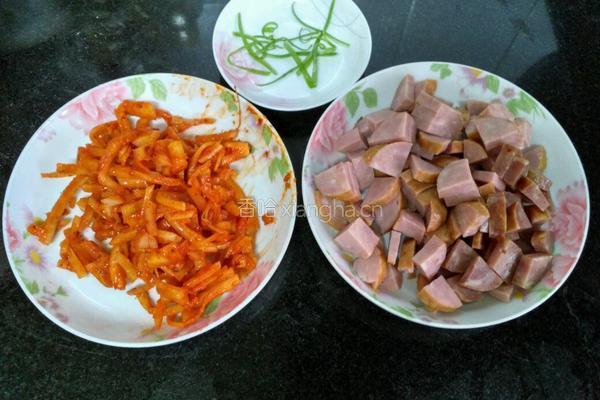 山芥梗炒饭的做法图解2