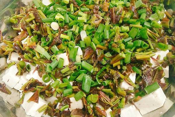 椿叶拌豆腐的做法图解5
