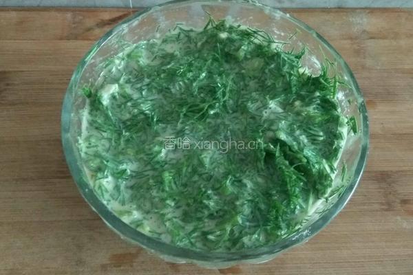 茴香鸡蛋饼的做法图解3