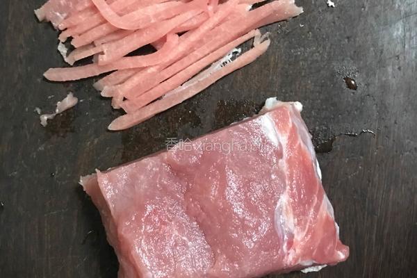 韭苔炒肉丝的做法图解2