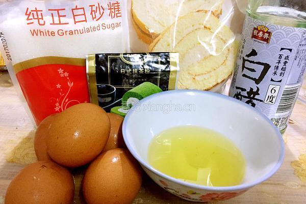 抹茶戚风蛋糕（8寸）的做法图解1