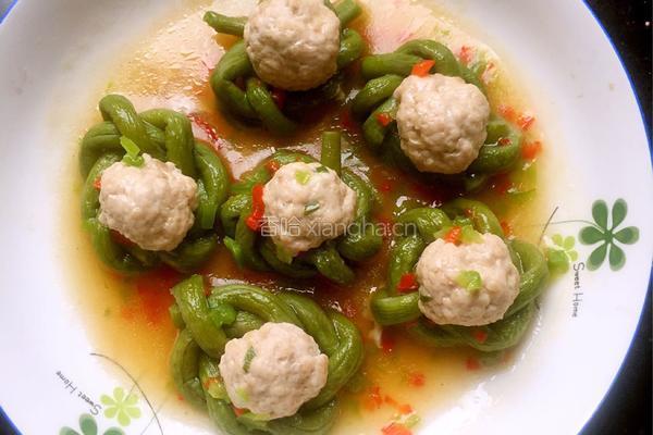 花式豆角蒸肉丸的做法图解7