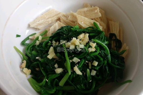腐竹拌菠菜的做法图解4