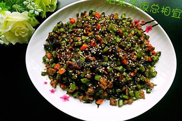 榄菜肉末炒豆角的做法图解11