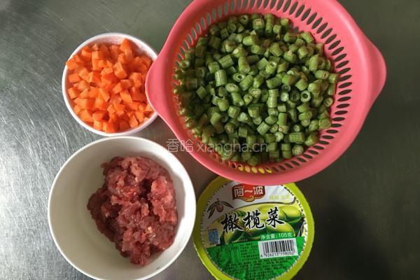 榄菜肉末炒豆角的做法图解1