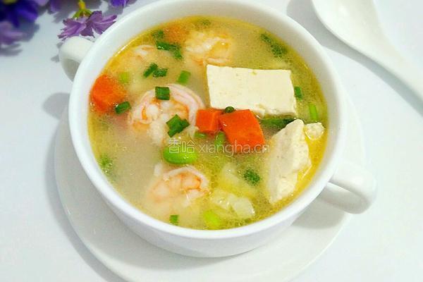 虾仁豆腐毛豆汤的做法图解8