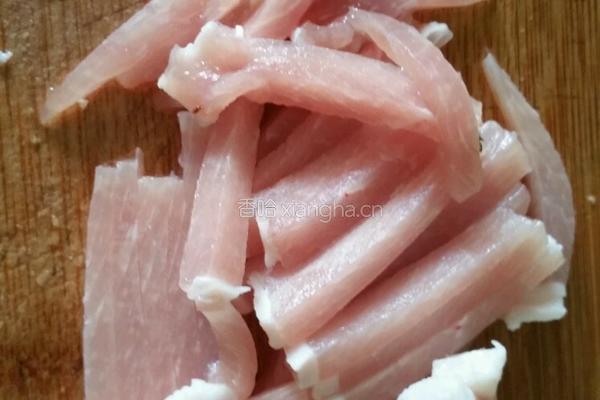 茭白炒肉丝的做法图解3