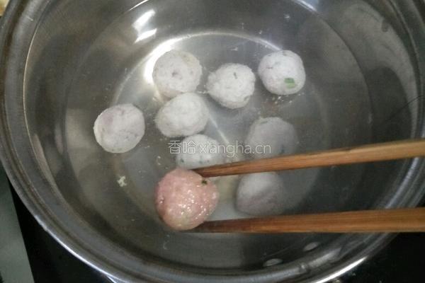 青菜鸡蛋肉丸汤的做法图解6