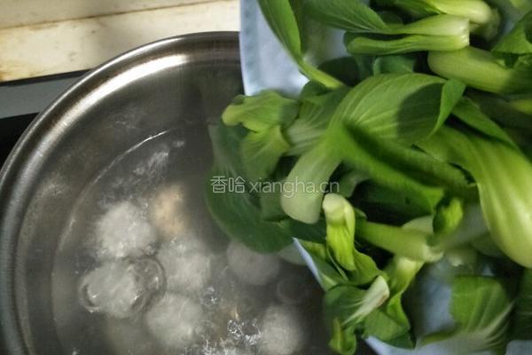 青菜鸡蛋肉丸汤的做法图解8