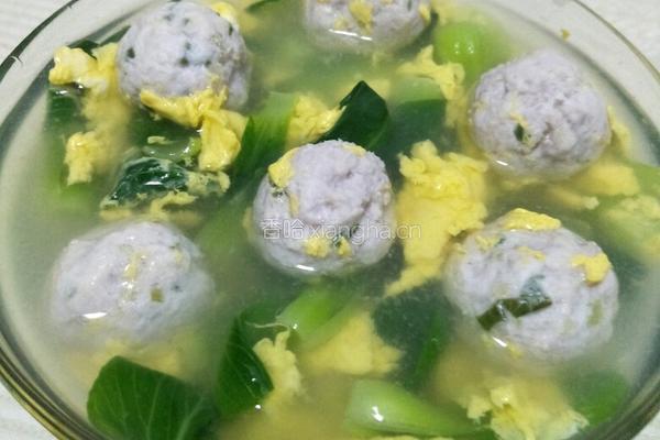青菜鸡蛋肉丸汤的做法图解14