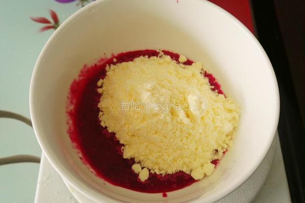 火龙果汁溶豆的做法图解2
