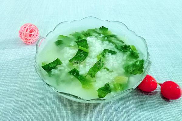 莴笋叶粥的做法图解4