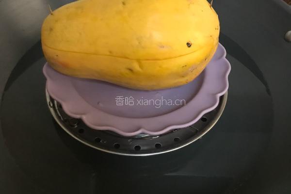 皂角米木瓜椰奶盅的做法图解10