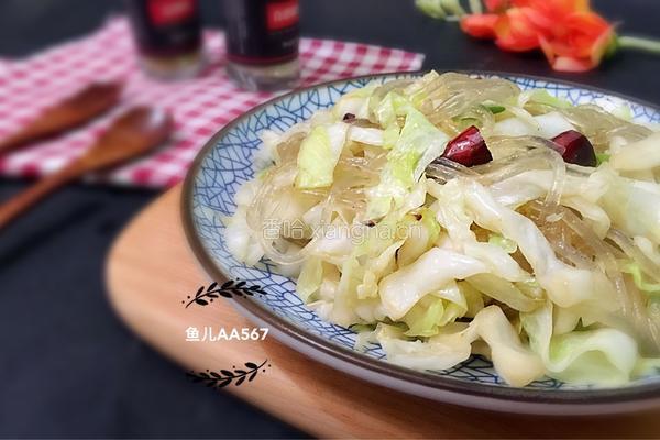 甘蓝炒粉条的做法图解7